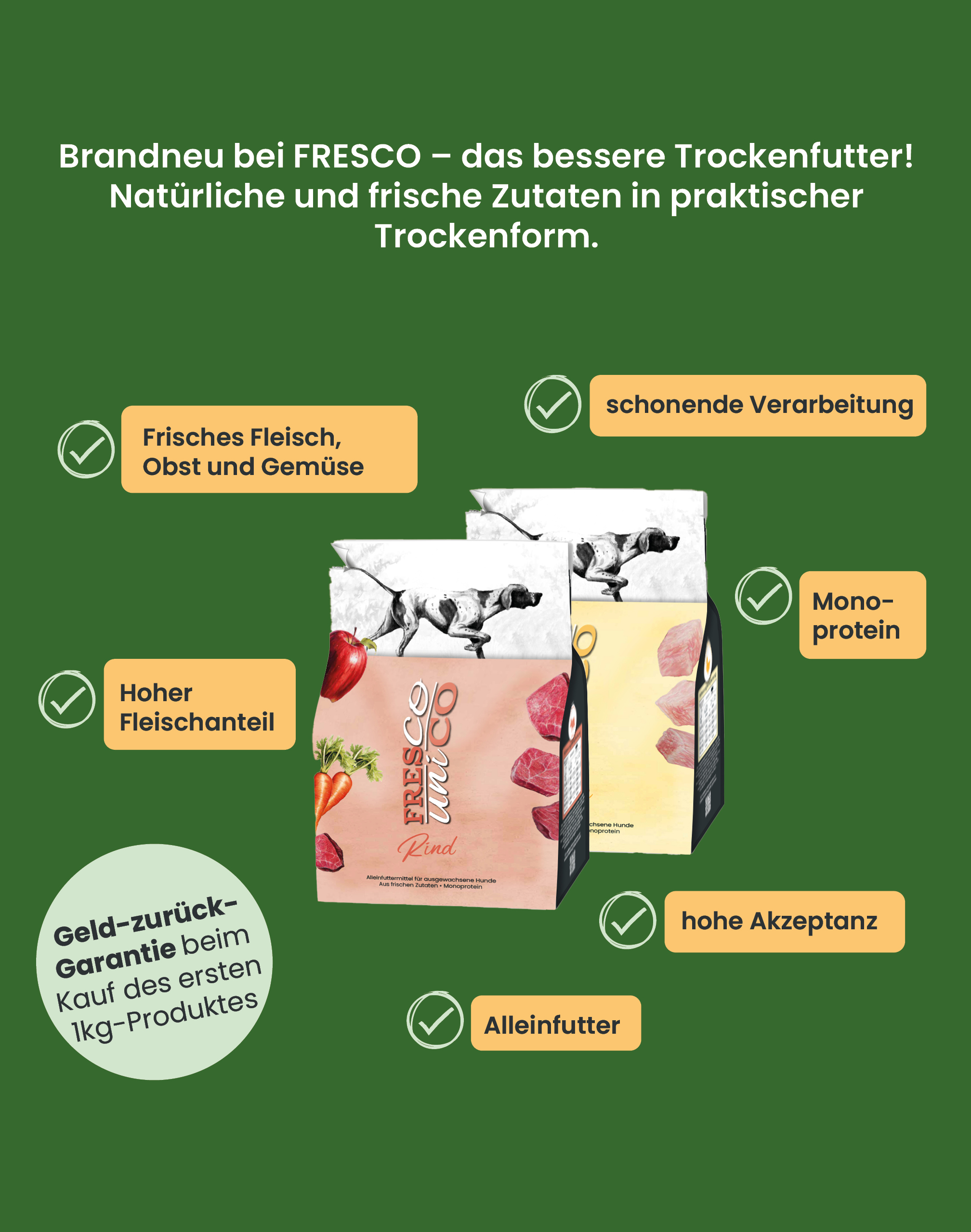 FRESCO Kennenlernpaket unico trocken | 2x1kg