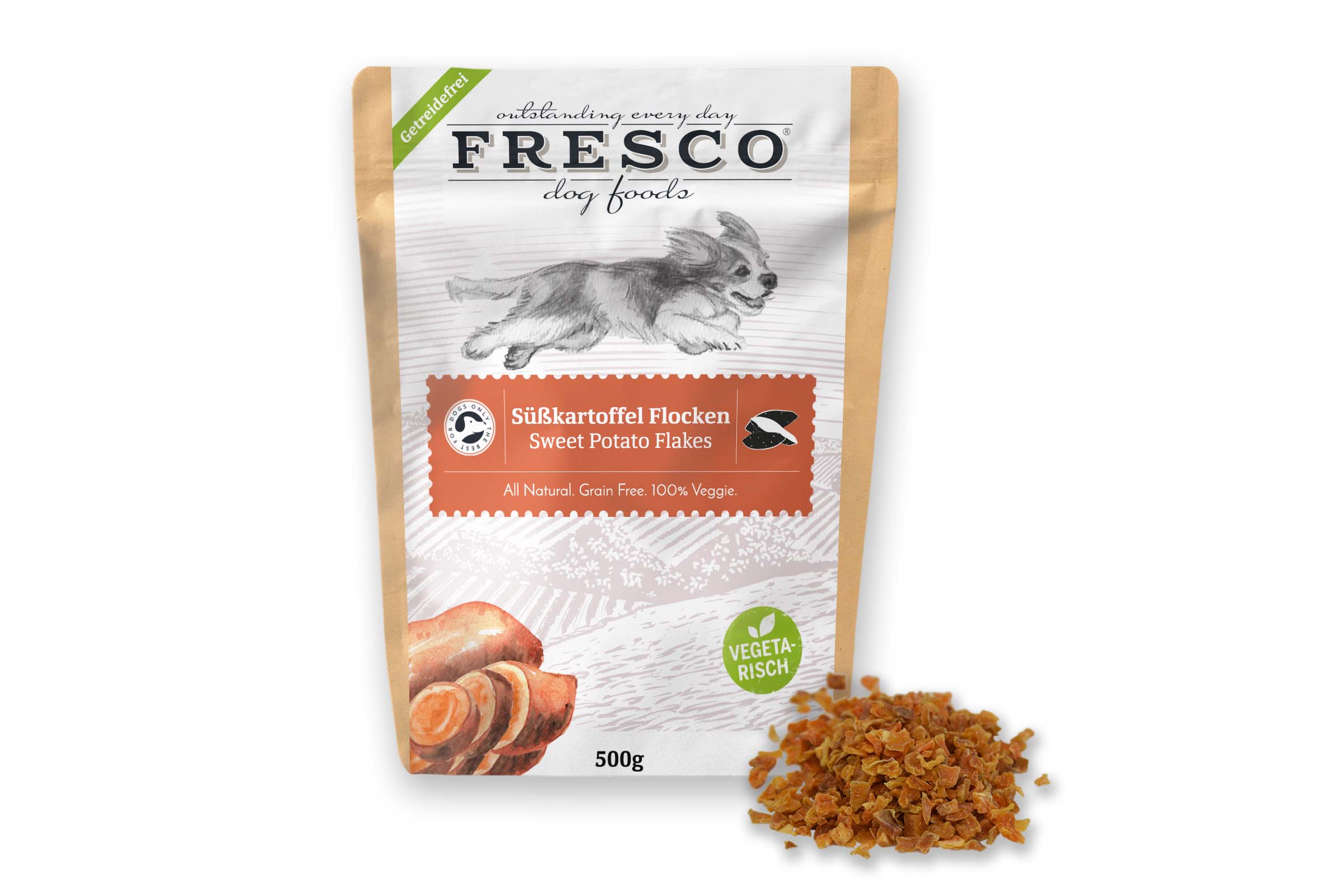 Süßkartoffel Flocken 500g Packshot