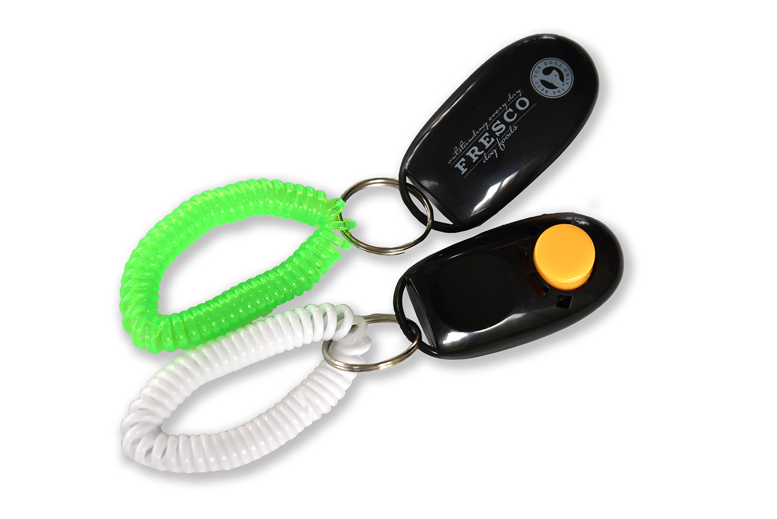 FRESCO Clicker mit grünem und weißem Band