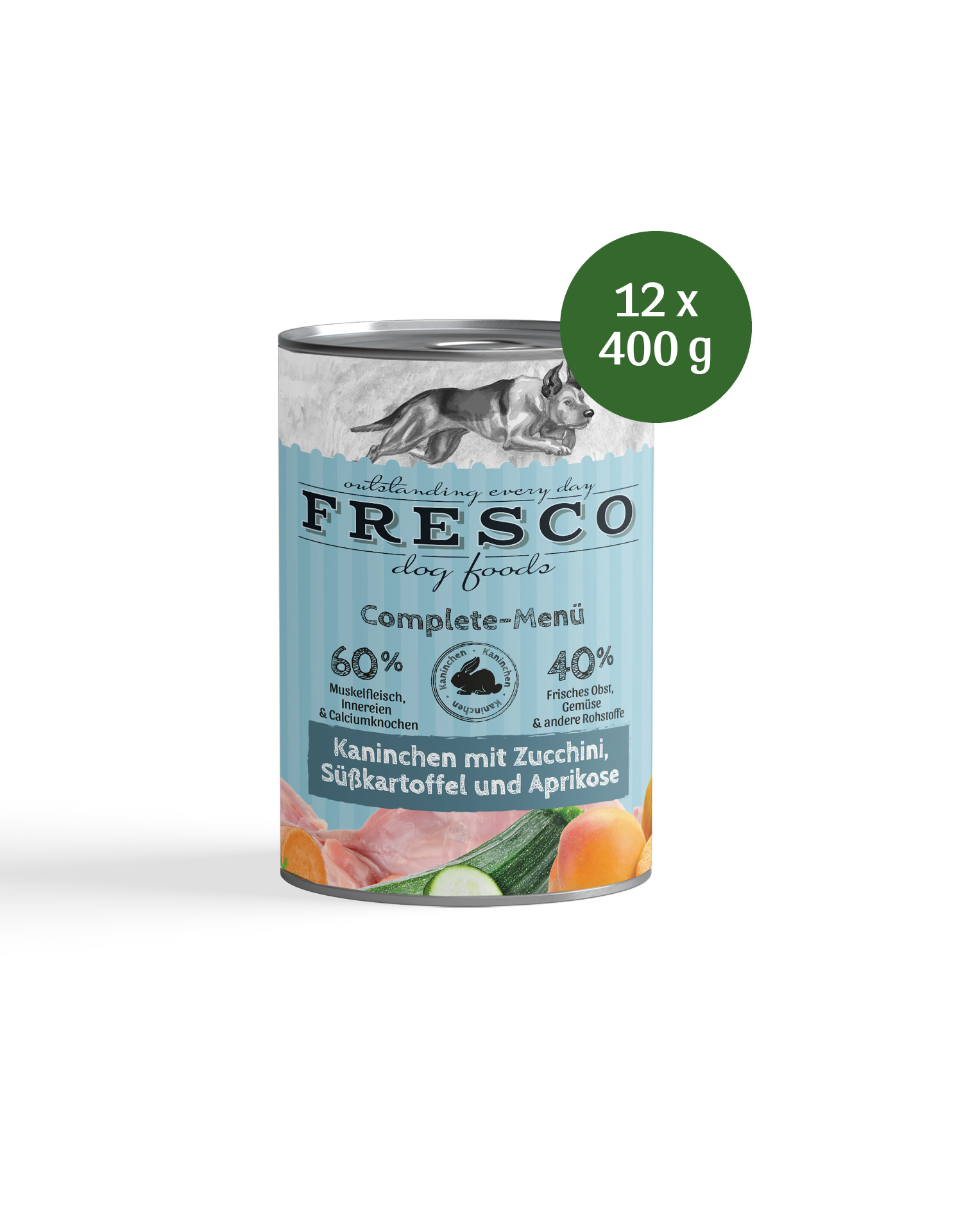 Complete-Menü Kaninchen mit Zucchini, Aprikose und Borretsch Packshot