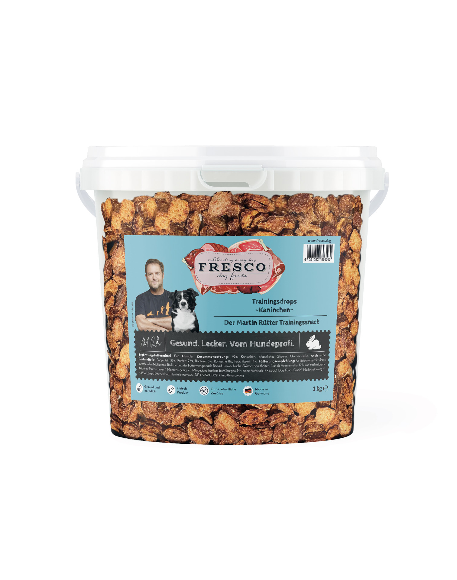 Martin Rütter Trainingsdrops Kaninchen 1kg Eimer Packshot